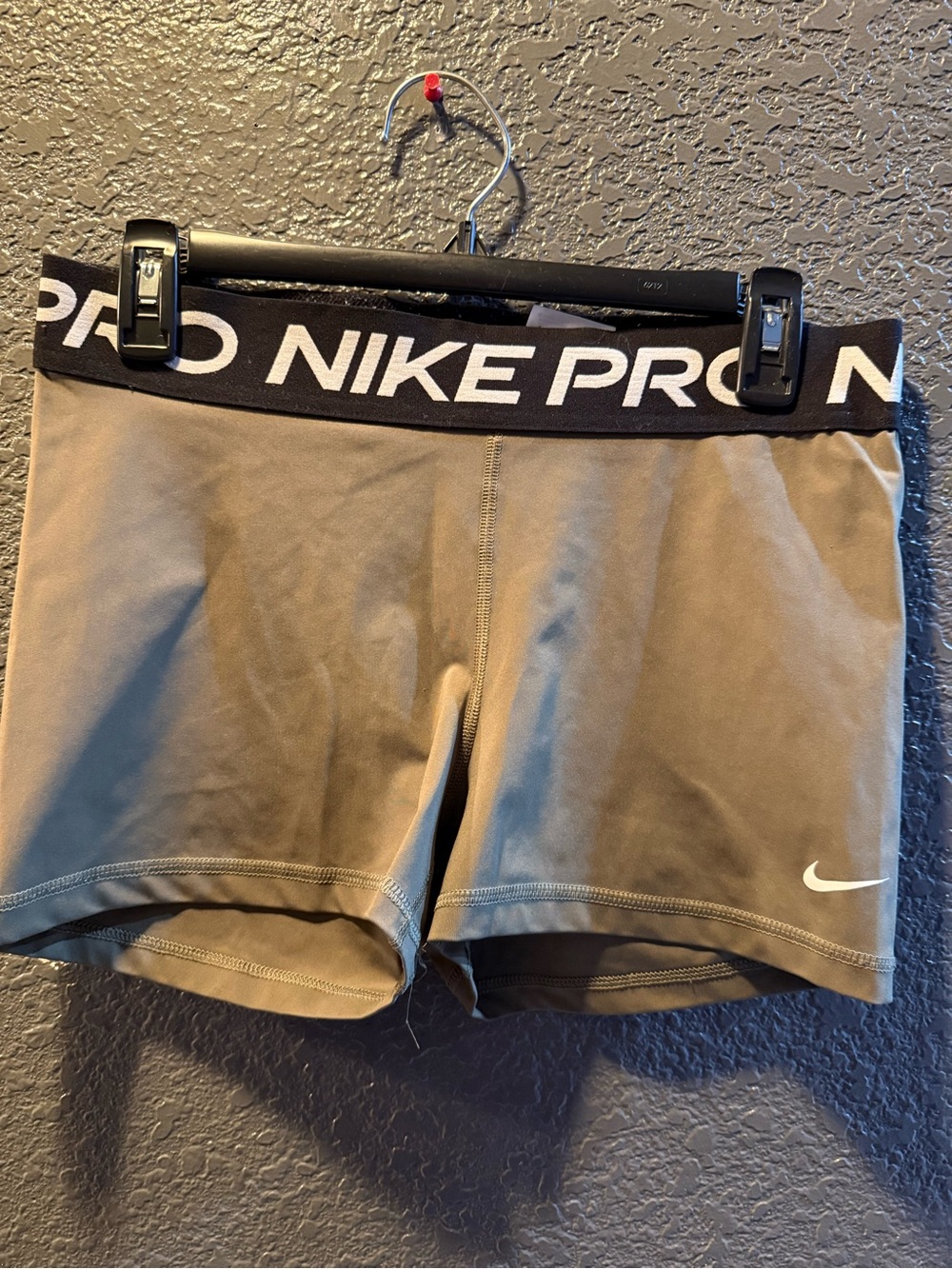 Nike Pro Women's olive green Shorts with Black Logo Waistband